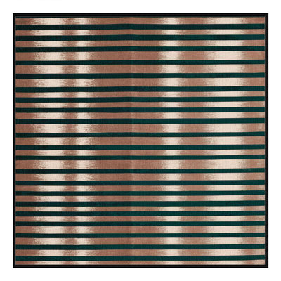 Tapis vert à rayures horizontales lavable à la machine