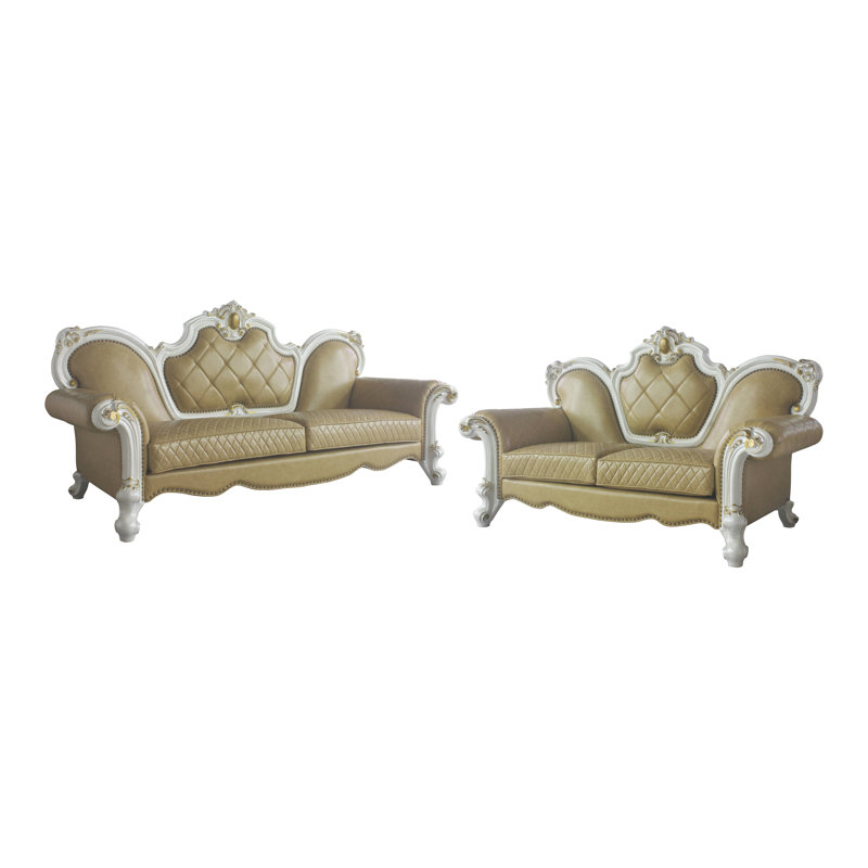 2 - Piece Faux Leather Living Room Set, Butterscotch Faux Leather