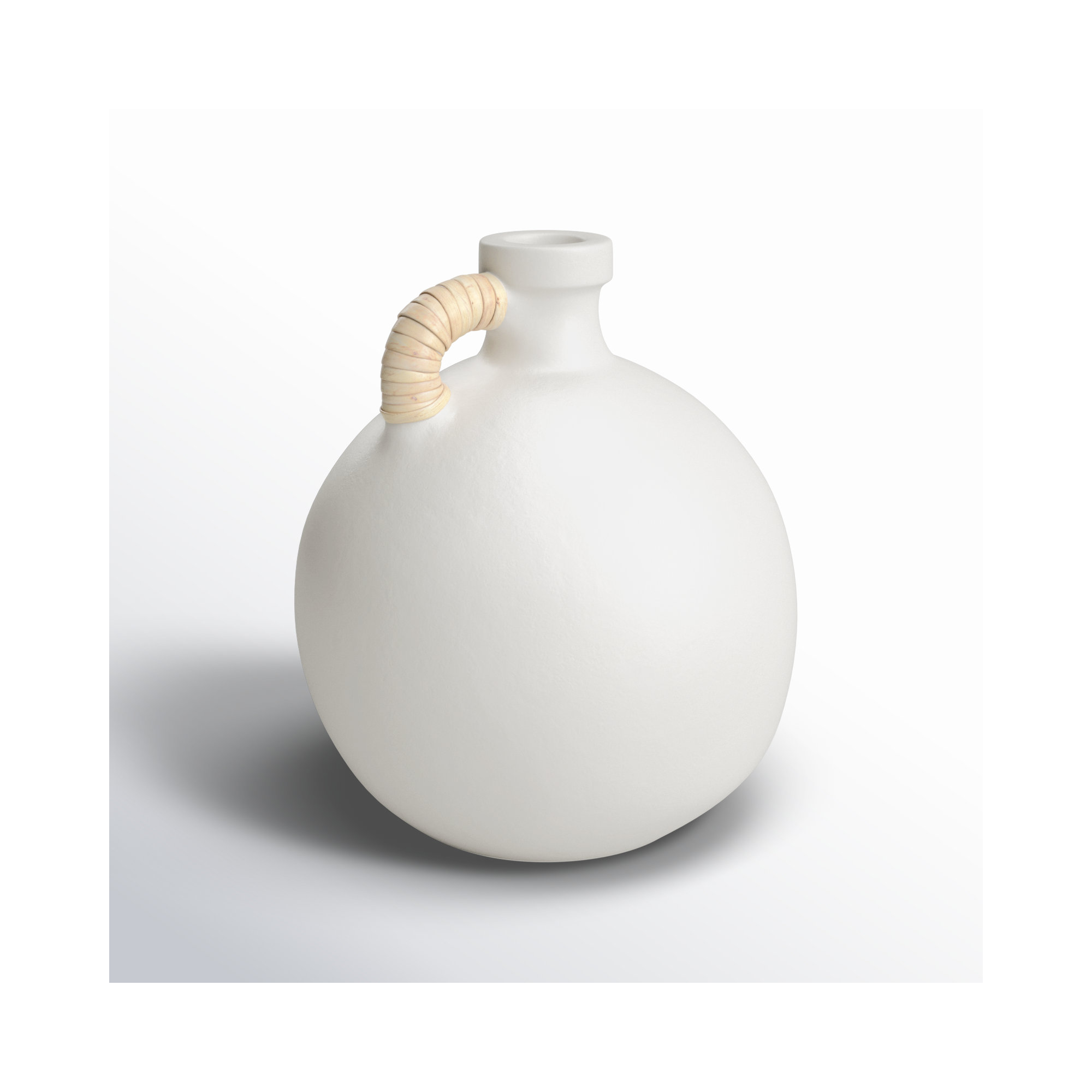 Winslet Terracotta Table Vase, White, 10.95" H x 9.35" W x 9.35" D