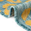 Tapis intérieur / extérieur en polypropylène tissé à la machine imprimé animal intérieur / extérieur jaune / bleu sarcelle-998234536