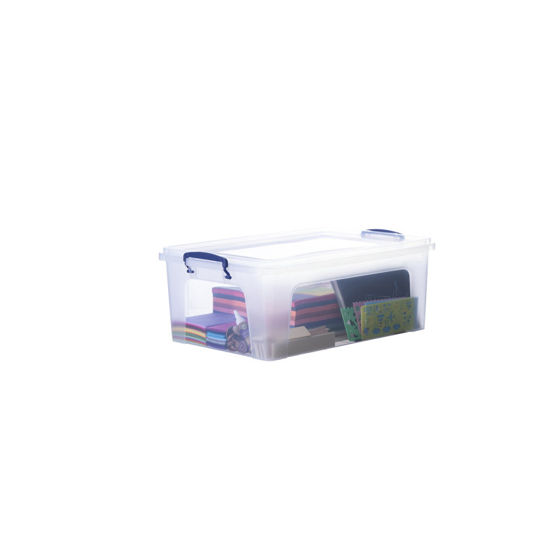 Bacs de rangement transparents avec couvercles, H 7,5 po x l 19 po x P 13 po, 22 qt
