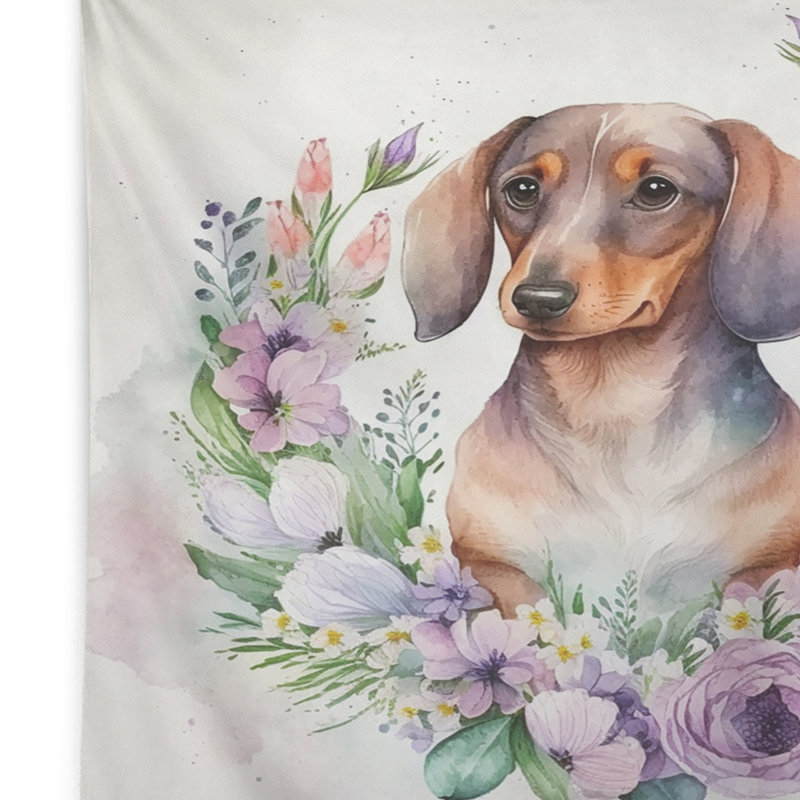 Tapisserie en polyester teckel monochrome avec punaises, H 32 po x l 39 po