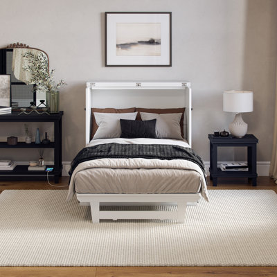 Pfeffer Solid Wood Murphy Bed Chest with 6" Mattress and Built-in Charger