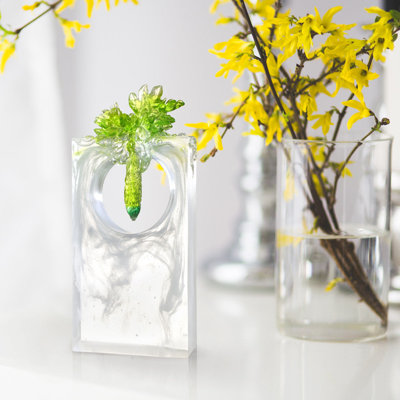 Floral Elegance Crystal Bitter Melon Sculpture Bittersweet