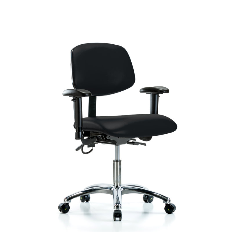 Chaise de travail Blue Ridge, Noir, Roulettes, Inclus