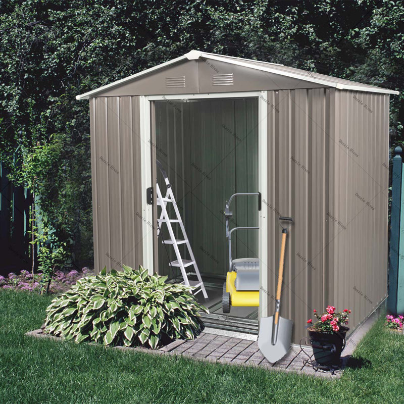 Remise de rangement extérieure en métal, H 72,44 po x l 46,85 po x P 72,44 po