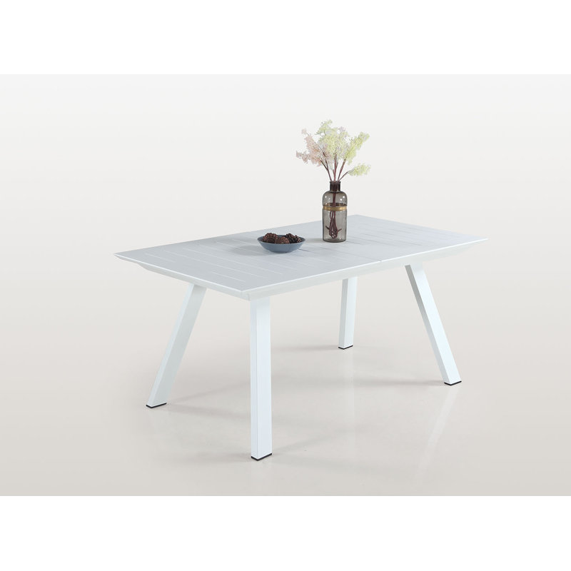 Malibu Rectangular Metal Extendable Outdoor Dining Table , 94'' in. W 35'' in. D