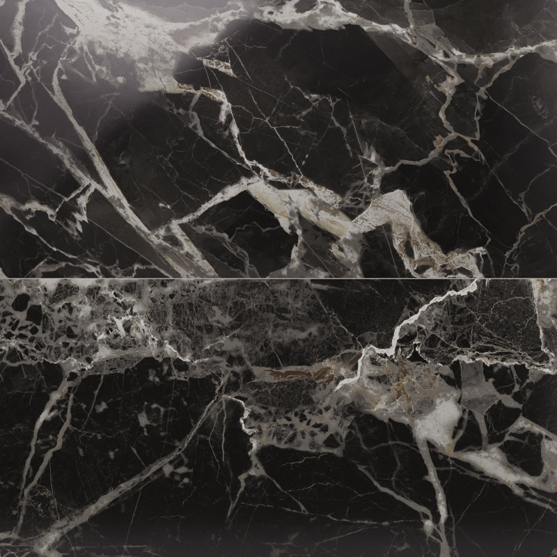 Marfino 24x48 Matte Marble Look Porcelain Tile, Black Gold