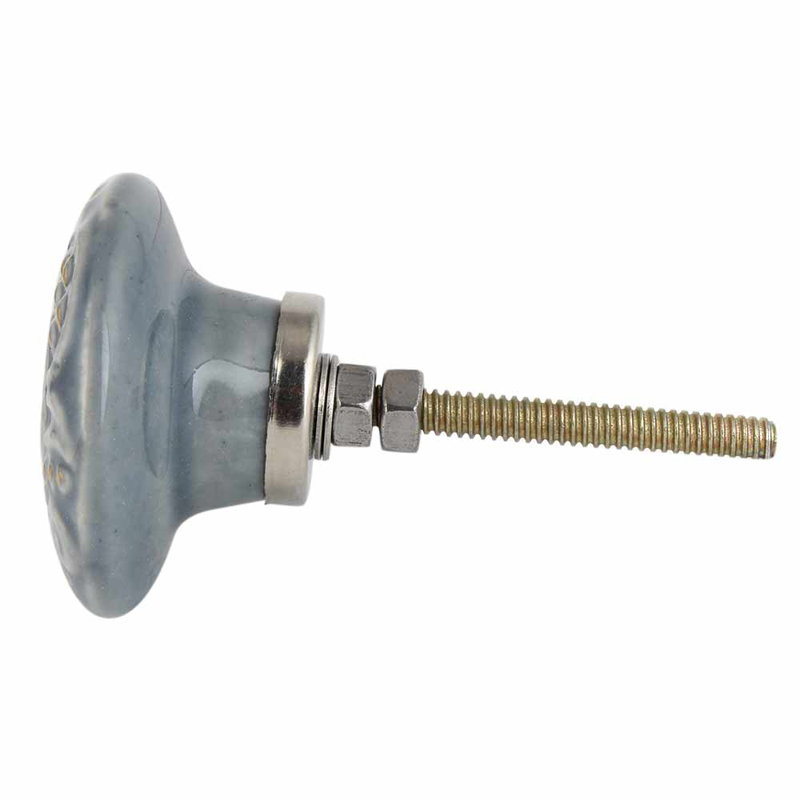 Oversized 1.77" Diameter Mushroom Knob Multipack, Gray/Gold