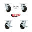 Ensemble de 4 roulettes en caoutchouc sur aluminium
