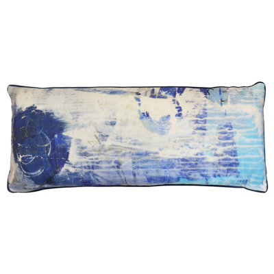 Tidewashed Crush II Lumbar Pillow - Coastal Blue - 36" x 14"