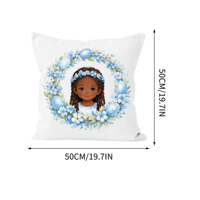 Coussin de la série de peinture de Pâques - Coussin décoratif pour enfants