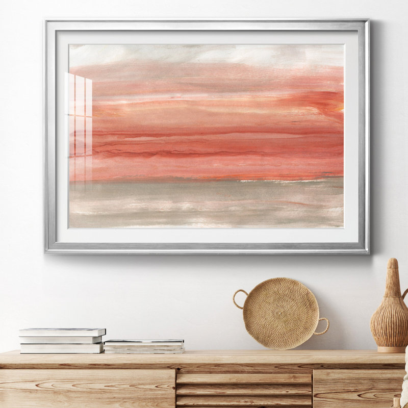 Ciel Oasis - peinture encadrée, Papier avec cadre argenté, H 22,5 po x l 30,5 po x P 1,5 po, Blanc mat
