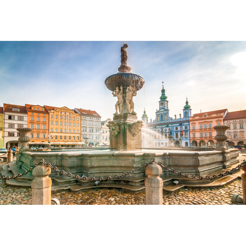 The Samson Fountain - Wrapped Canvas Print, 30cm H x 46cm W
