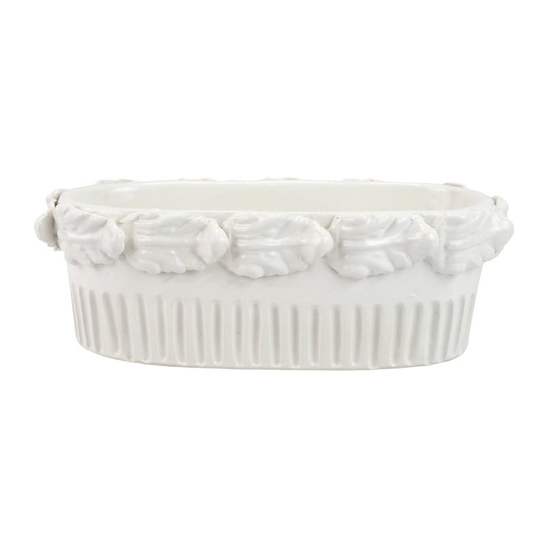 Rustic Garden Handmade Cachepot, White