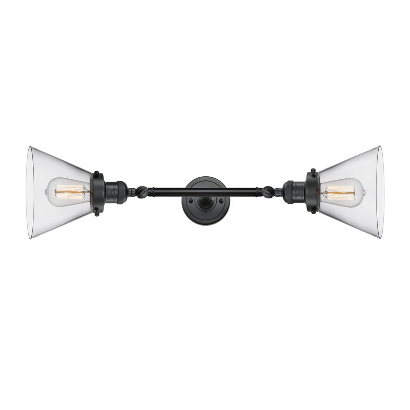 Lavalley 2 - Light Dimmable Vanity Light, Clear, Incandescent, Matte Black