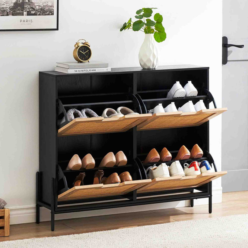 Rangement à chaussures 16 paires, Noir