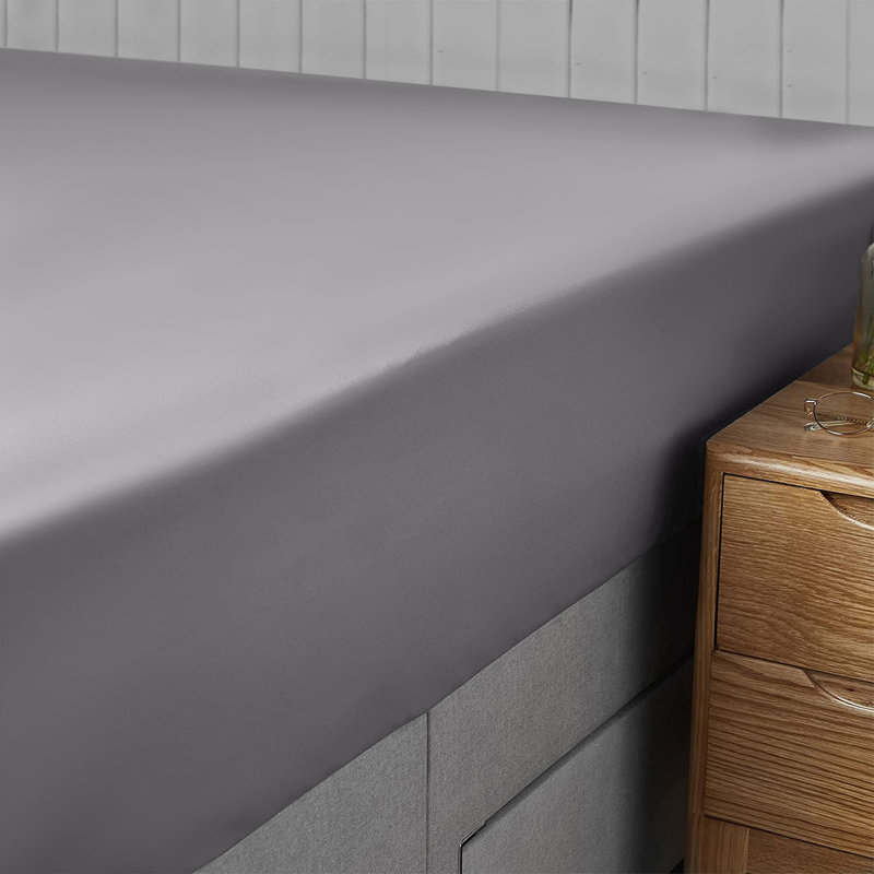 Aerona 200 Thread Count Microfiber Brushed Fitted Sheet, Grey, Super King (6')