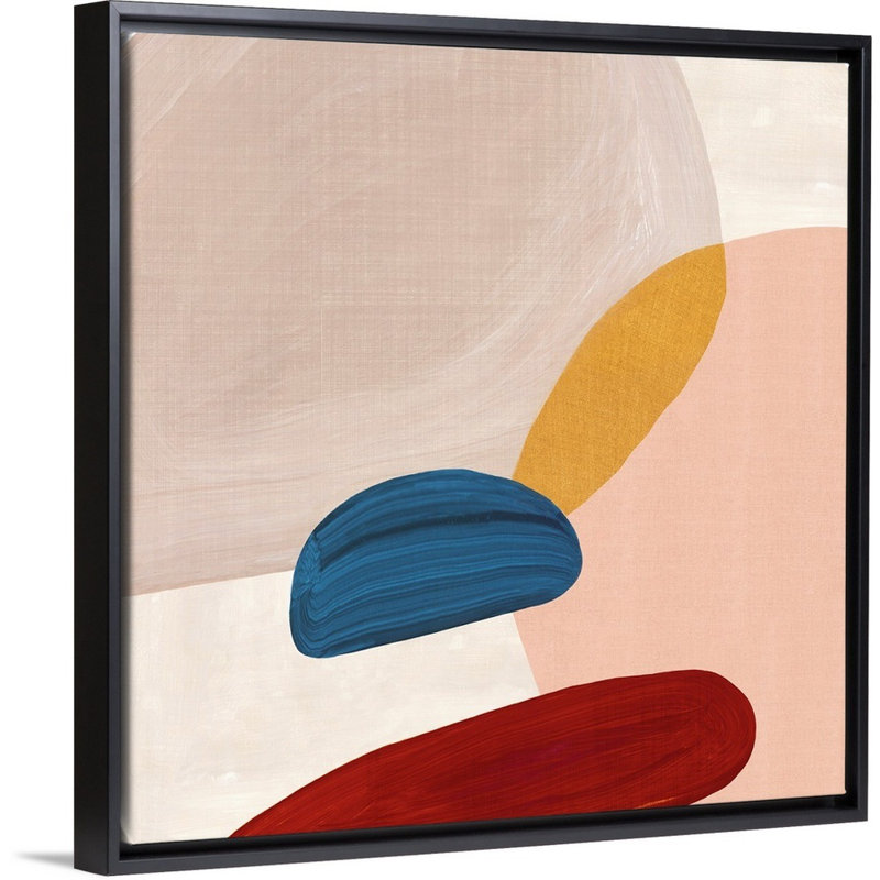 Reproduction d’art sur toile, "Pink Pebbles II" par Eva watts, H 18 po x l 18 po x P 1,75 po, Cadre noir