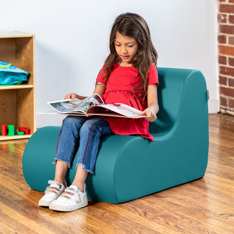Midtown Classroom Chair - Soft Seating - 3 Sizes - Premium Vinyl Cover, Turquoise, 25" H x 24" W x 35.5" D