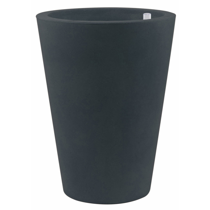 Cono Resin Pot Planter, 31.5" H x 15.75" W x 15.75" D, Anthracite