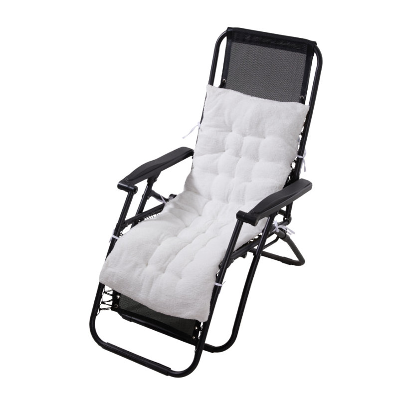 Winter Padded Lamb-Lined Chaise Chair Seat / Back Cushion