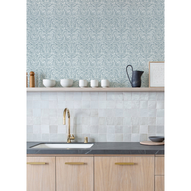 Floral Wallpaper Double Roll, Blue