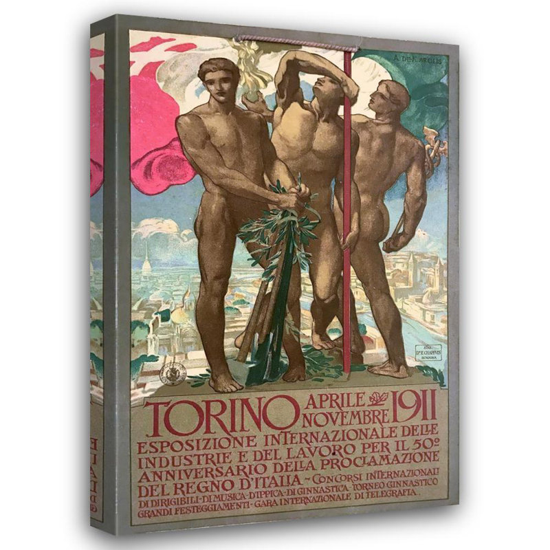 "Turin, serie" par Adolfo De Carolis, reproduction d'art sur toile tendue, H 18 po x l 14 po