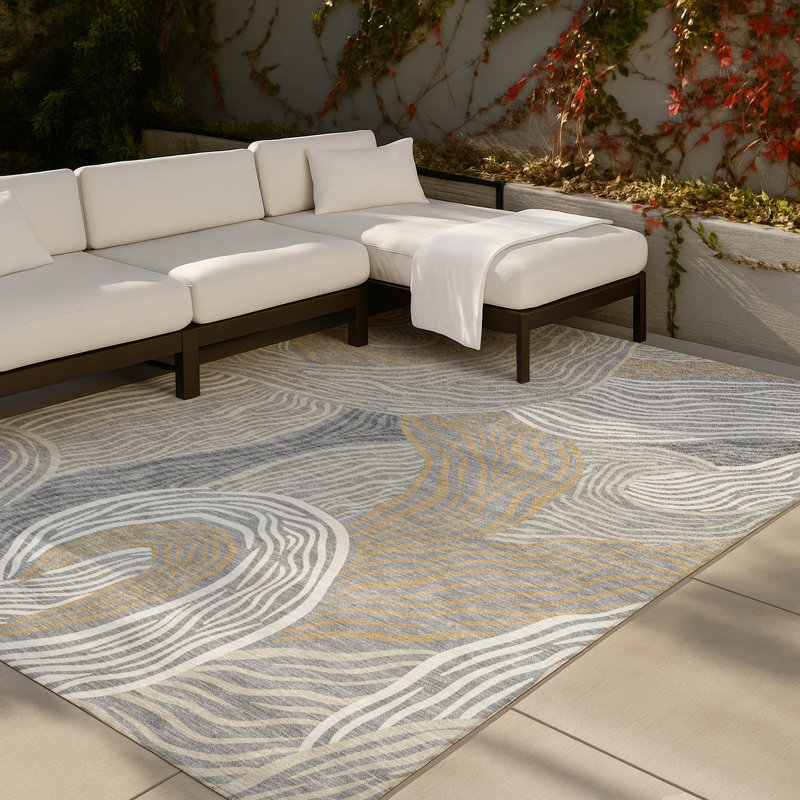 Tapis intérieur / extérieur lavable à la machine Chantille ACN2603, Gris, 5 pi x 7 pi 6 po