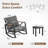 3-Piece Patio Conversation Set with 4.72 inch Thickened Cushion for Backyard Poolside Balcony