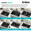 Évier de cuisine en granit à double montage KRAUS avec options d'installation encastrée et sous-comptoir-119750037-119750036