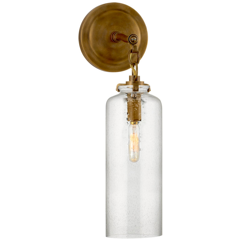 Thomas O'Brien Katie Small Cylinder Sconce, Seeded , Hand-Rubbed Antique Brass