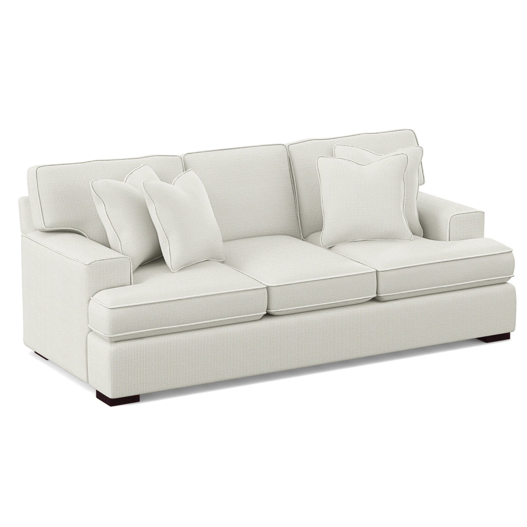 Sadie 97'' Recessed Arm Sofa with Reversible Cushions, Beige Performance Fabric; 0851-73, Java Finish