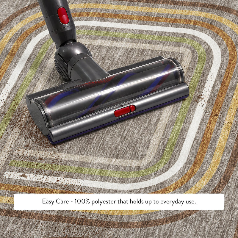 Tapis géométrique Premium lavable à la machine Villers, Taupe, 2 pi 6 po x 3 pi 10 po