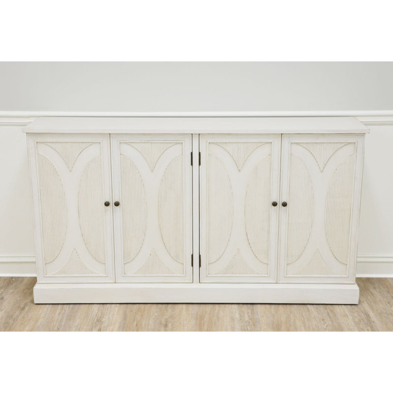 Cecilia 64'' W Solid Wood Sideboard, Antiqued White