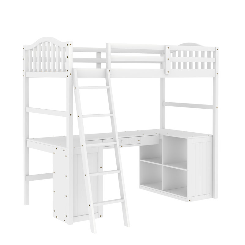 Lit mezzanine simple pour enfants Heinman, Blanc