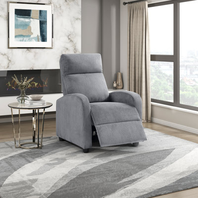  Yailem 27" Modern & Contemporary Corduroy Push Back Reclining Chair with Push-Back Motion, Pocket Coil Seating & Solid Wood Frame