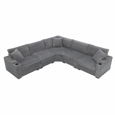 Storage Sectionals, 104 Inch Corduroy Modern L Shaped Sofa For Home