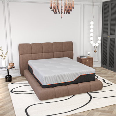 Matelas noir en mousse viscoélastique gélifiée 14 pouces infusée d'extrait de thé vert