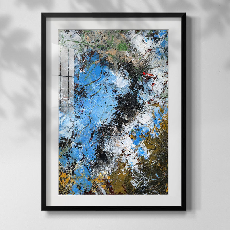 Terre naturelle I, Papier avec cadre noir, Blanc