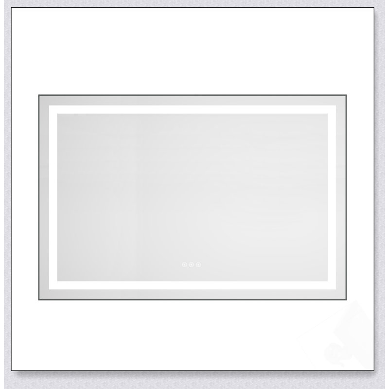 Miroir de salle de bain DEL, Noir, 32" x 48"