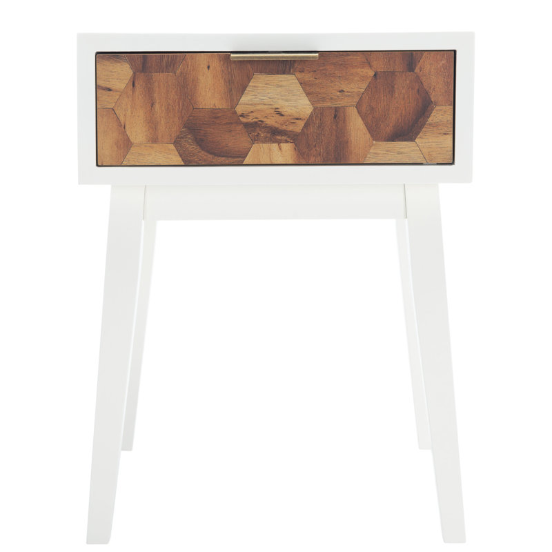 Table de bout avec rangement Unseli, Blanc