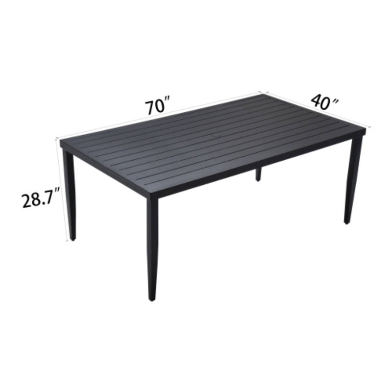 Table de salle à manger rectangulaire 40 po x 70 po pour l'extérieur