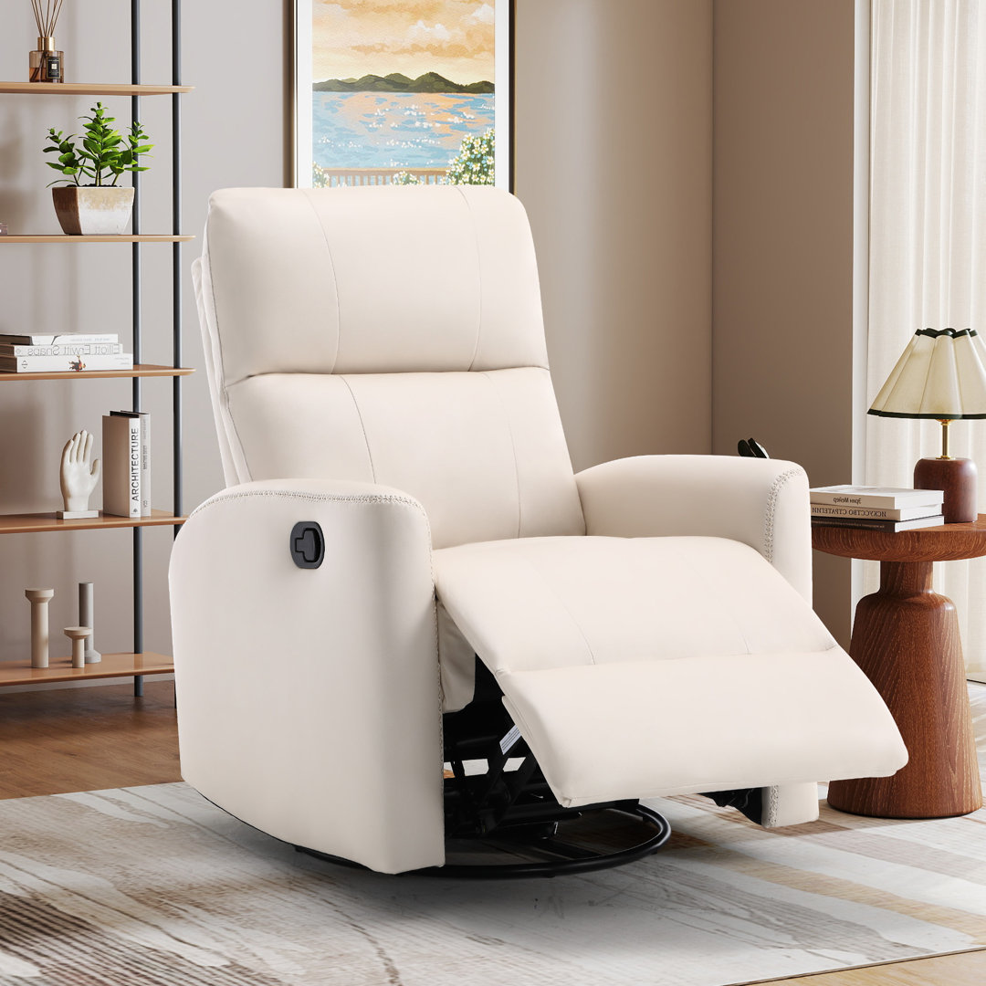 Kiea 30.7" Wide Modern Soft Upholstered Glider And Swivel Manual Recliner Latitude Run® Upholstery 
