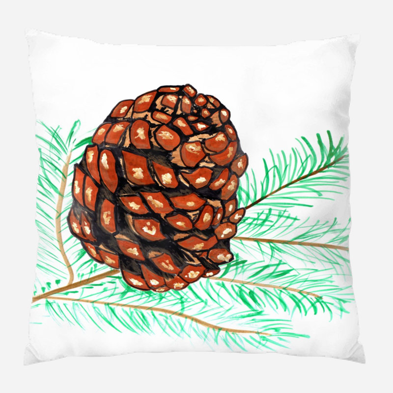 Coussin de pin en cônes Trevin, Microsuède, Intérieur