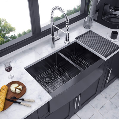 36'' L Double Bowl Stainless Steel Kitchen Sink