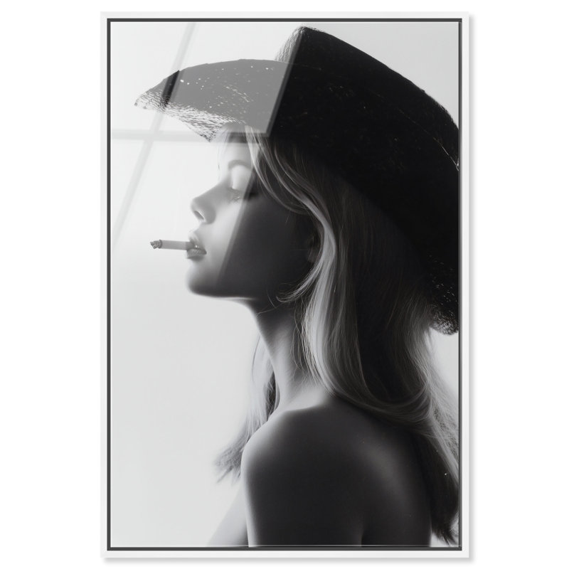 Desert Cowgirl Print, 25"H x 17"W, White Floater Frame