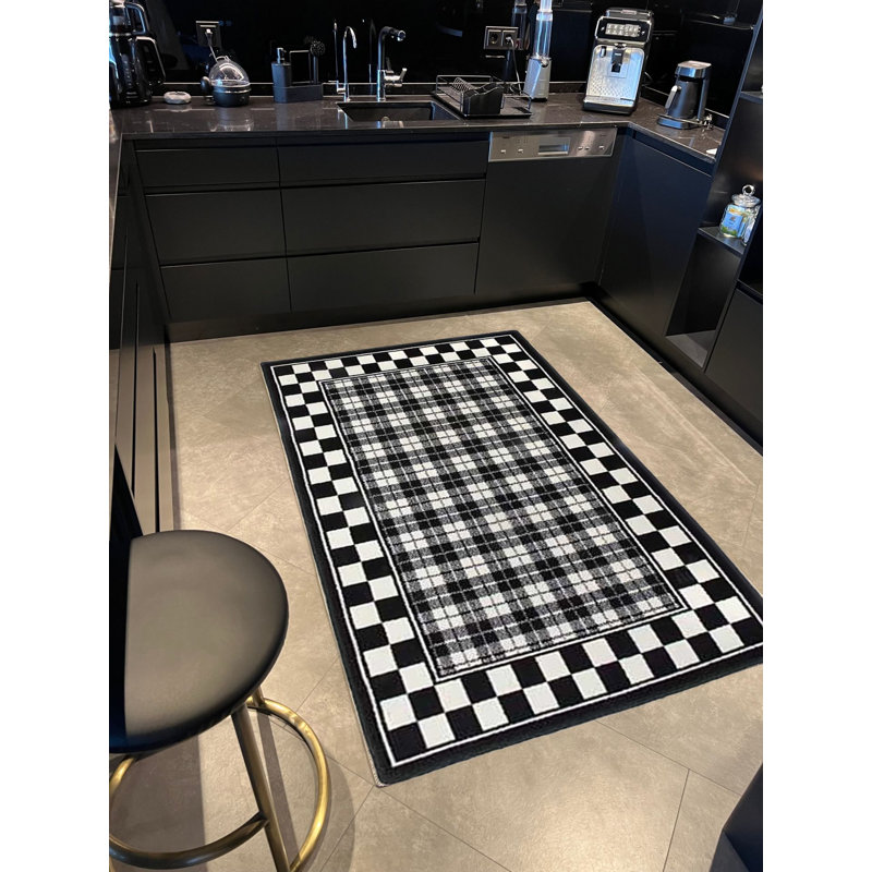 Tapis tissé à carreaux, Rectangle 4 pi 11,06 po x 7 pi 6,55 po