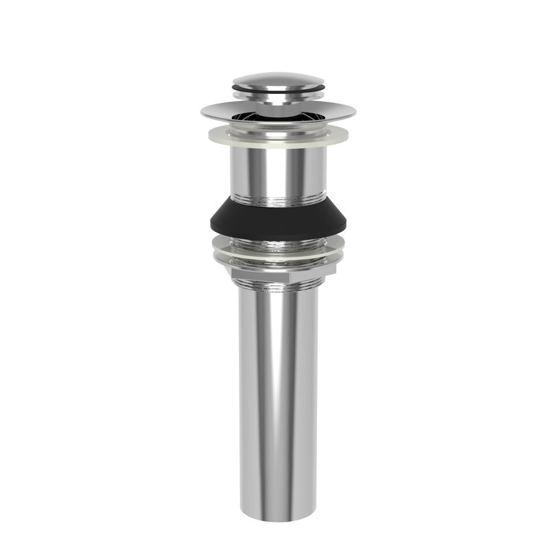 Push Pop-Up Bathroom Sink Drain with Overflow Holes, Antique Brass, Not Included