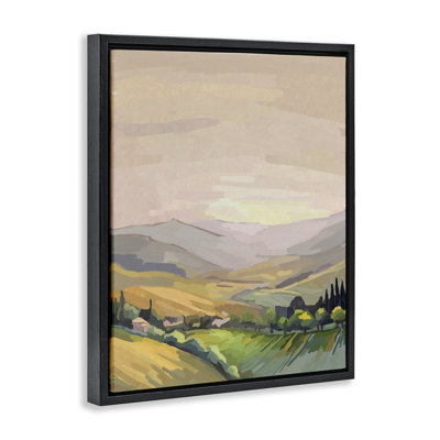 «Italian Hills in Morning Sunrise», art mural sur toile flottante, design par Amelia Noyes